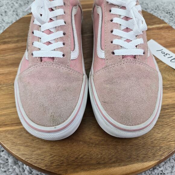 Vans Old Skool Pink White Casual Athletic Daily Y2K Sneakers Womens 7 - Picture 5 of 12